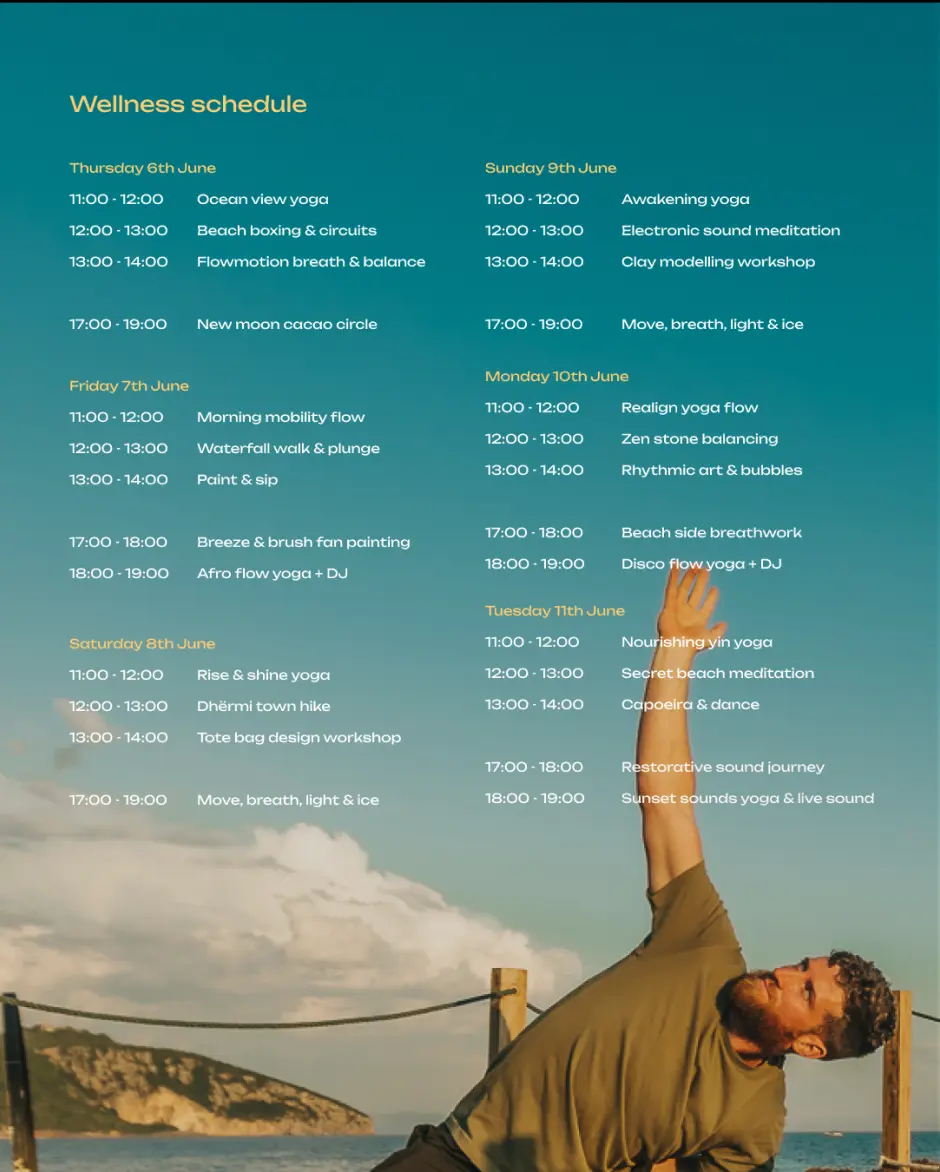 Wellness Schedule at Kala Festival